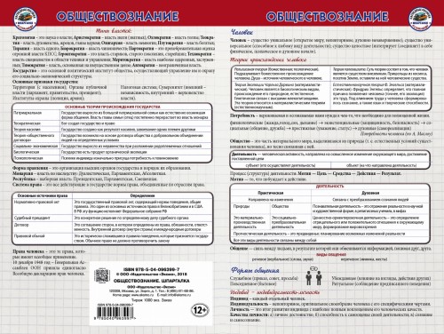 Обществознание Шпаргалка