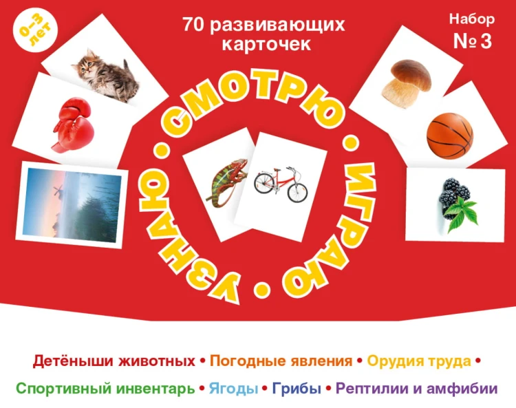 70 развивающих карточек для занятий с детьми. Набор №3