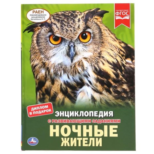 НОЧНЫЕ ЖИТЕЛИ (ЭНЦИКЛОПЕДИЯ А4). ТВЕРДЫЙ ПЕРЕПЛЕТ. БУМАГА МЕЛОВАННАЯ 130Г в кор.15шт