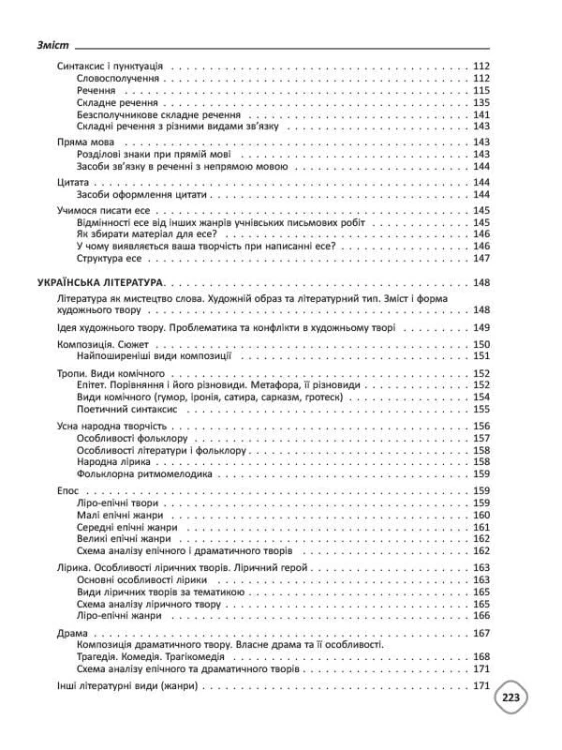 Довідник школяра з української мови та літератури. 5–9 класи. 2-ге видання, виправлене та доповнене КДН017