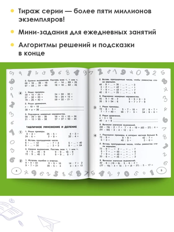 Математика. Мини-примеры на все темы школьного курса. 3 класс