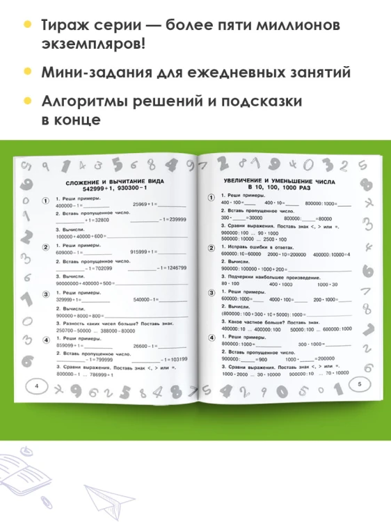 Математика. Мини-примеры на все темы школьного курса. 4 класс