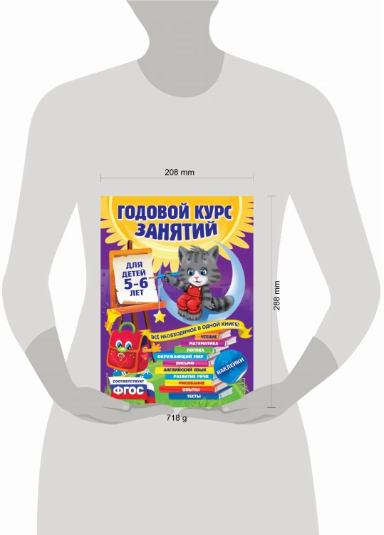 Годовой курс занятий: для детей 5-6 лет (с наклейками)