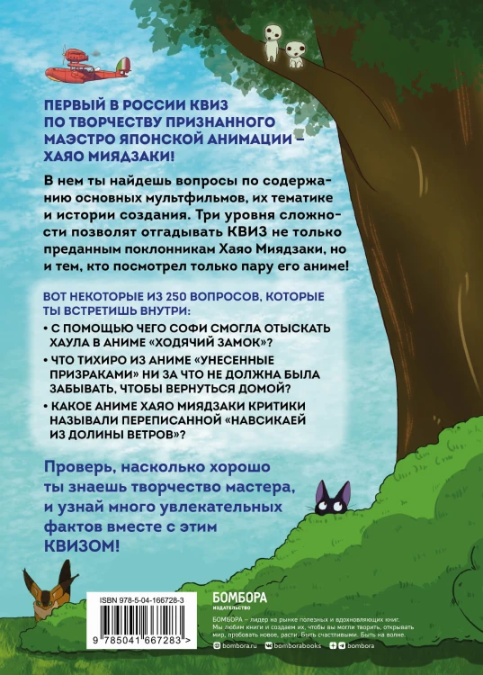КВИЗ по творчеству Хаяо Миядзаки. 3 уровня сложности, 250 вопросов