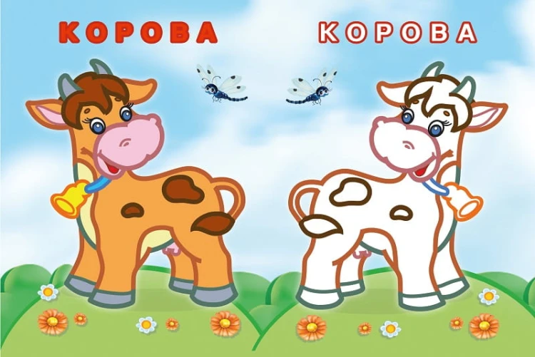 Упізнай і розфарбуй(Кіт і рибка)