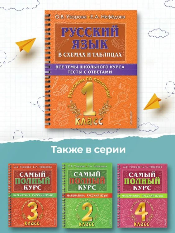 Русский язык в схемах и таблицах. Все темы школьного курса 1 класса с тестами.