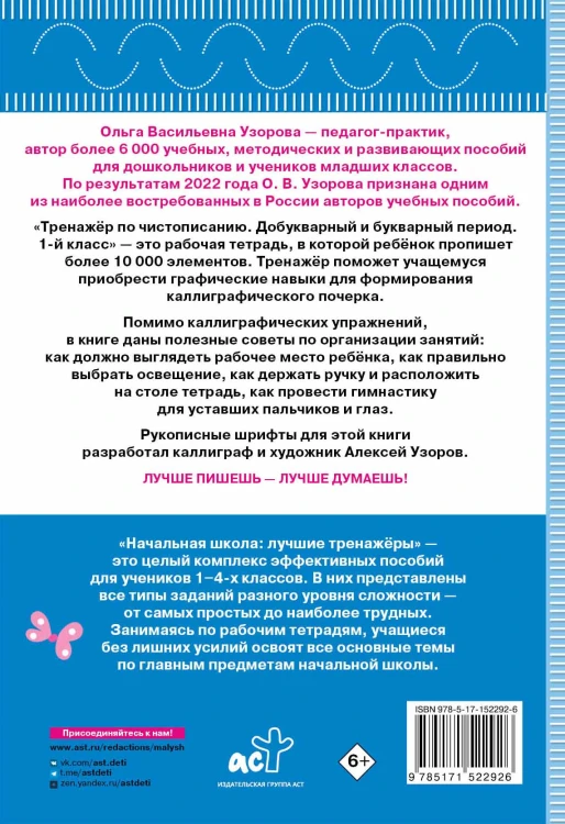 Тренажер по чистописанию. Добукварный и букварный период. 1 класс