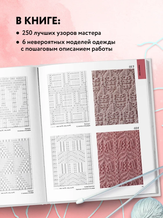 Вязание ХИТОМИ ШИДА. 250 узоров, 6 авторских моделей. Расширенное издание первой и основной коллекции дизайнов для вязания на спицах