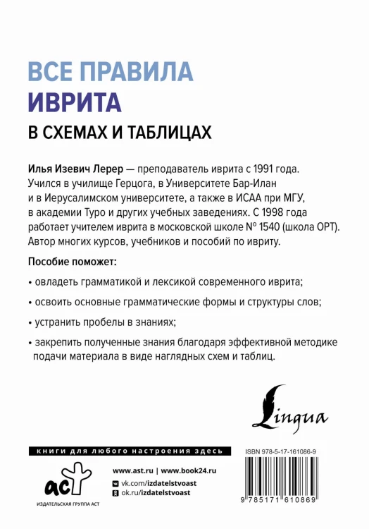 Все правила иврита в схемах и таблицах
