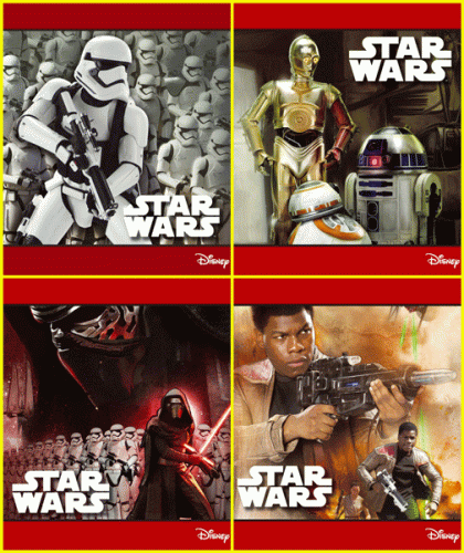 Зошит А5, скоба, 48 арк., лінія, офсет, STAR WARS