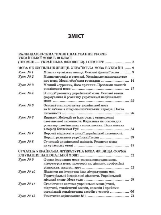 Розробки уроків. Усі уроки української мови 10 клас 1 семестр. Профіль — українська філологія УМУ037