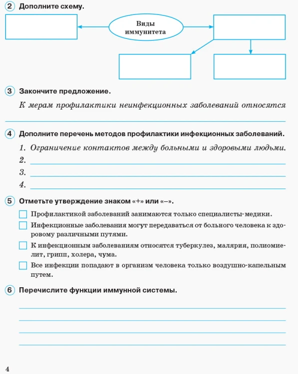 Основы здоровья. 7 класс. Рабочая тетрадь