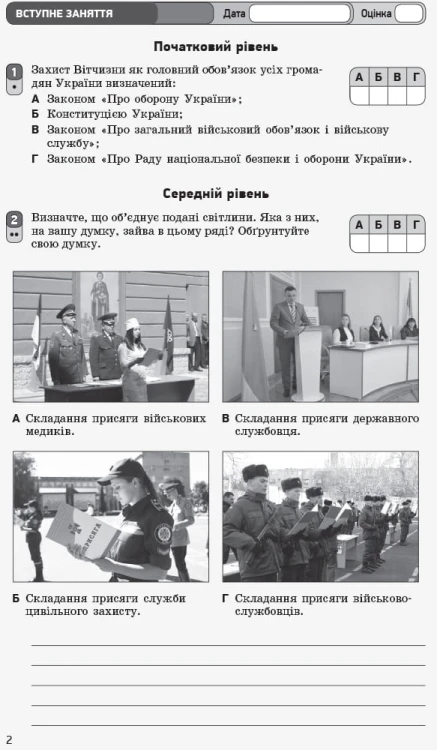 ЗДОРН Захист Вітчизни. Хлопці. 10 клас