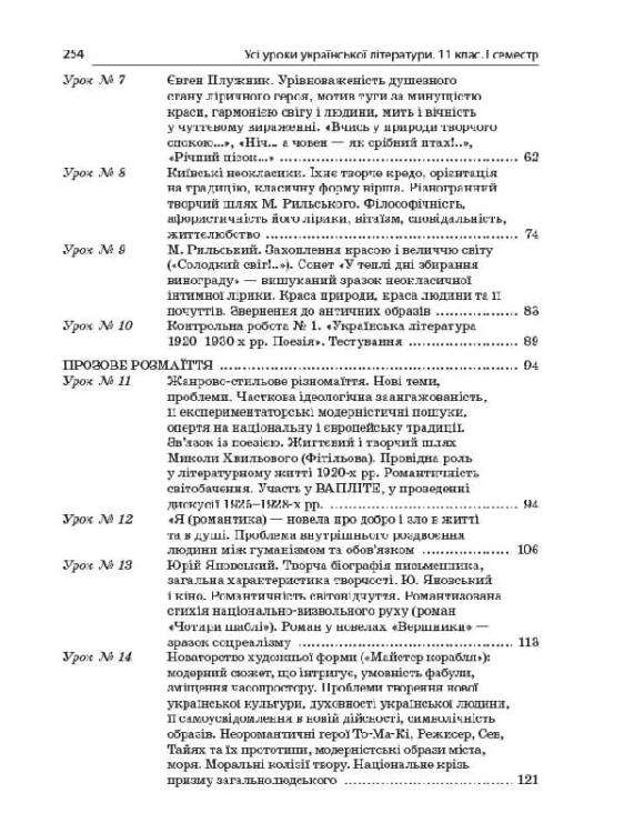 Розробки уроків. Усі уроки української літератури 11 клас 1 семестр УМУ041