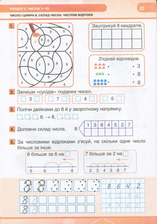 НУШ 1 клас Математика робочий зошит (комплект у 2-х частинах) до підр. Листопад Н.П.