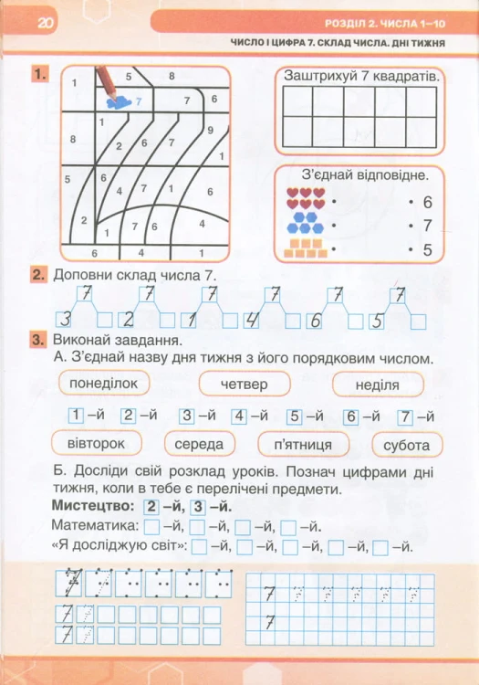 НУШ 1 клас Математика робочий зошит (комплект у 2-х частинах) до підр. Листопад Н.П.