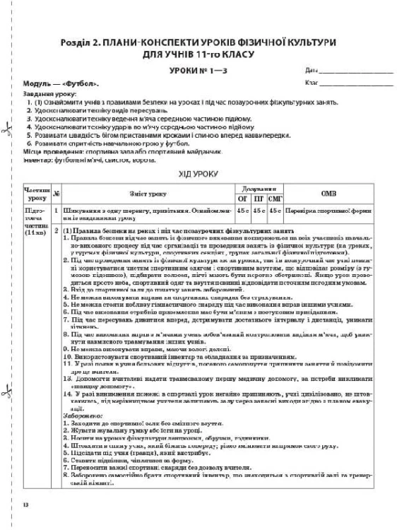 Розробки уроків. Фізична культура 11 клас ФКМ004