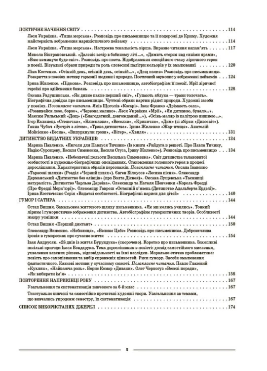 Українська література. 6 клас (автори: Яценко Т. О., Качак Т. Б. та ін.). Мій конспект. Матеріали до уроків. УМР007