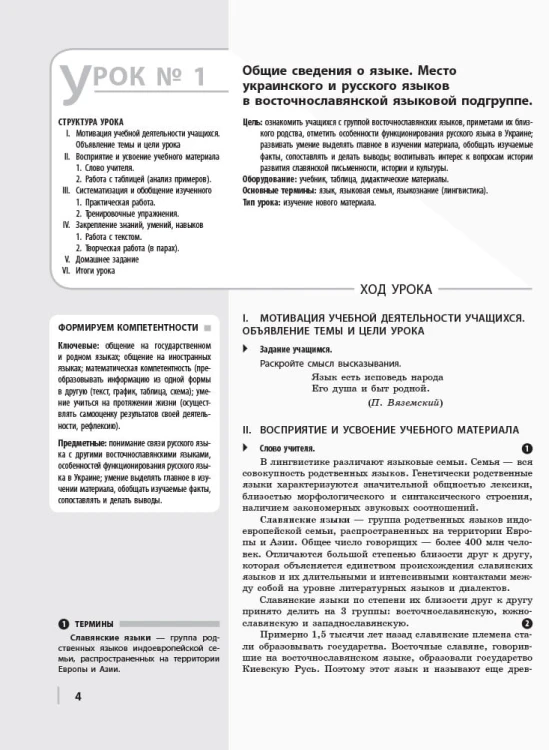 Русский язык. Уровень стандарта. 10 класс (10-й год обуч): разработки уроков для ЗОСО с обуч укр яз