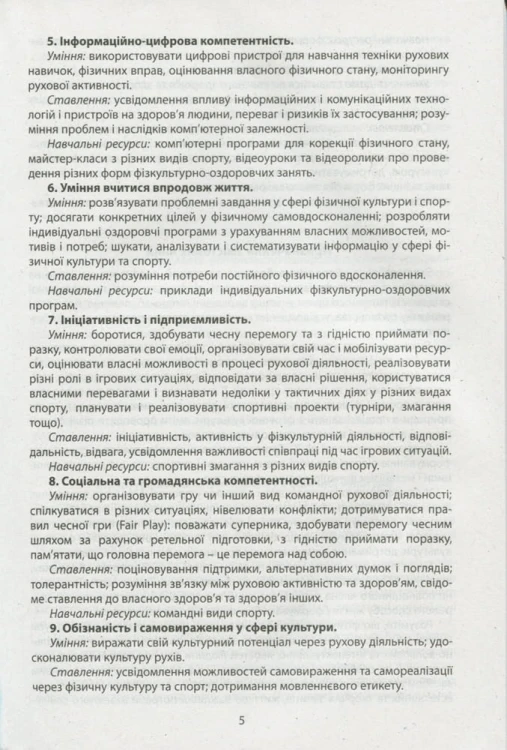 Фізична культура в школі: Навчальна програма для 10-11 кл (2019 рік) Рівень стандарту
