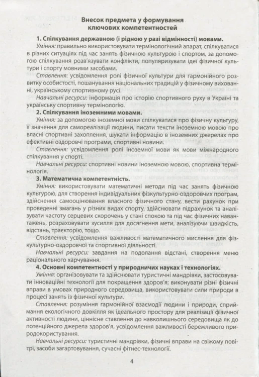 Фізична культура в школі: Навчальна програма для 10-11 кл (2019 рік) Рівень стандарту