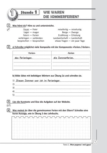 РЗ. Німецька мова. 9(9) кл. (до підр. Deutsch lernen ist Super! 9(9))