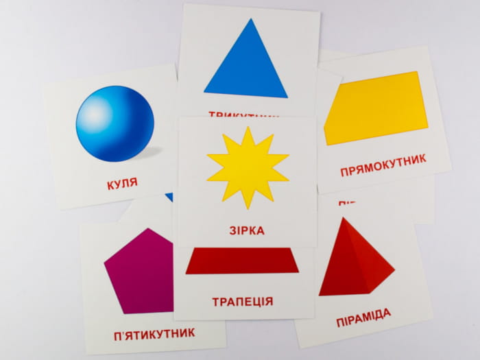 Картки міні Геометричні фігури (110х110 мм)
