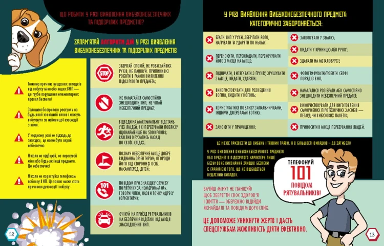 Перший посібник з мінної безпеки. Мінна безпека в інфографіці