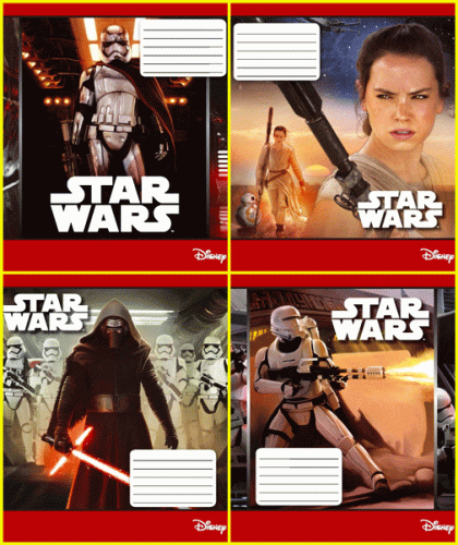 Зошит А5, скоба, 24 арк., лінія, офсет, STAR WARS