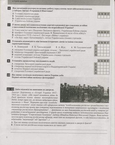 Тестовий контроль результатів навчання. Історія України. Всесвітня Історія 10 кл ОНОВЛЕНА ПР