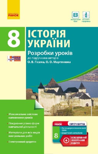 Історія України. 8 клас. Розробки уроків