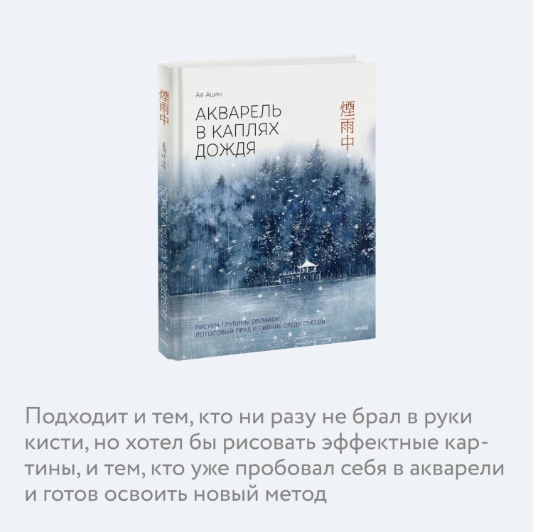 Акварель в каплях дождя. Рисуем глубины облаков, лотосовый пруд и сияние среди снегов