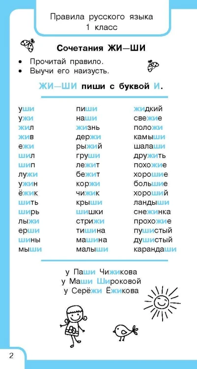 Все правила русского языка и словарные слова. Для начальной школы