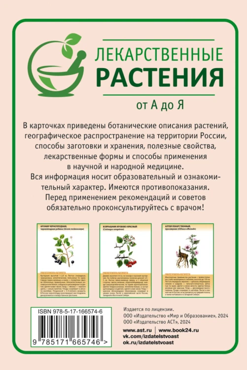 Лекарственные растения от А до Я. 50 карточек