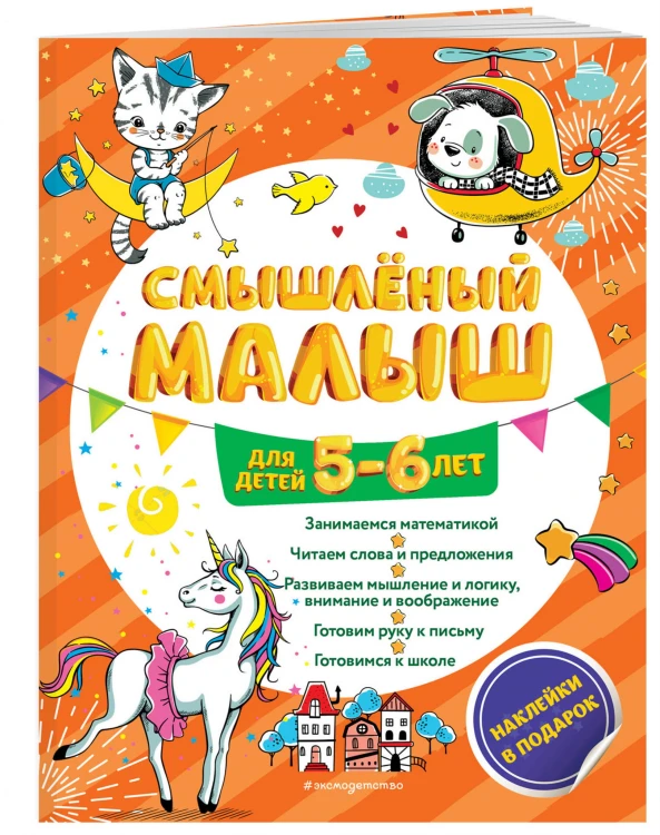 Смышлёный малыш: для детей 5-6 лет (с наклейками)