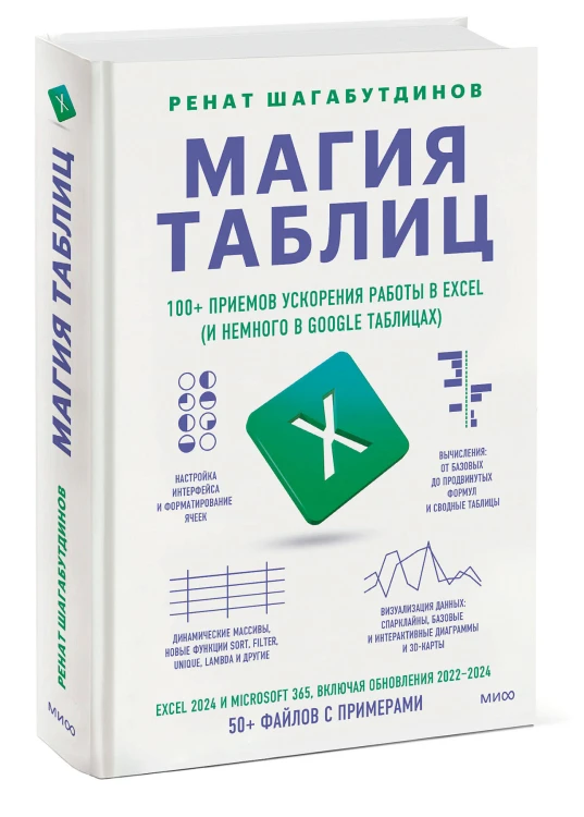 Магия таблиц. 100+ приемов ускорения работы в Excel (и немного в Google Таблицах)
