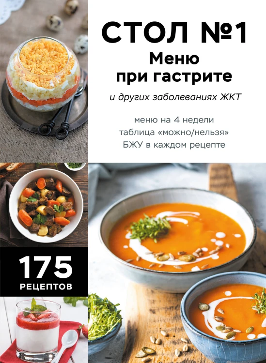 Стол №1. Меню при гастрите и других заболеваниях ЖКТ. С рекомендациями специалиста