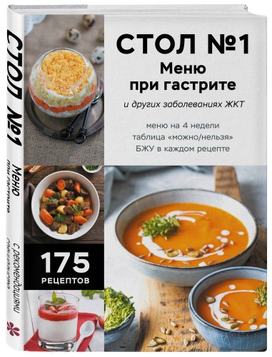 Стол №1. Меню при гастрите и других заболеваниях ЖКТ. С рекомендациями специалиста