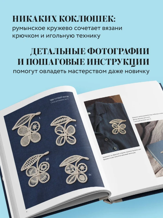 Румынское кружево. Вязание крючком + игольная техника. Ажурное чудо в японском стиле! Техника и 28 мотивов
