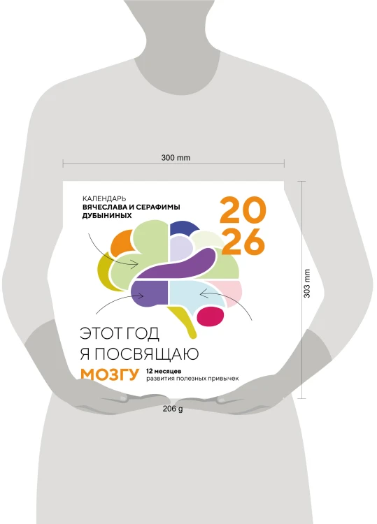 Этот год я посвящаю мозгу. 12 месяцев развития полезных привычек. Календарь настенный на 2026 год (300х300)