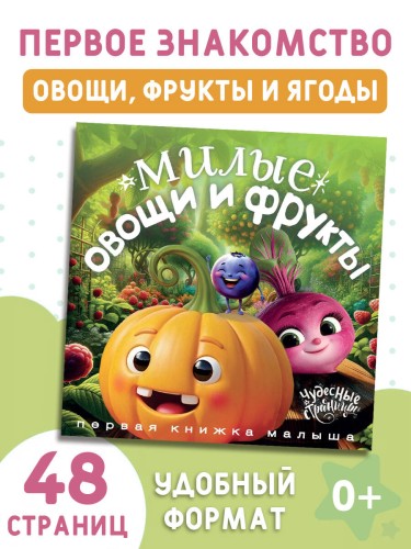 Милые овощи и фрукты. Первая книжка малыша