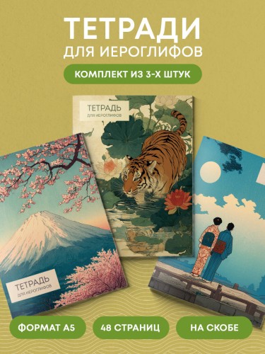 Комплект из 3-х тетрадей для иероглифов (ИК)