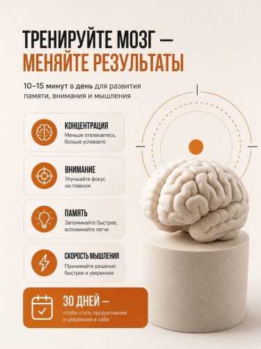 Умственная работоспособность, концентрация, переключение внимания. 30 дней тренировок для повышения продуктивности