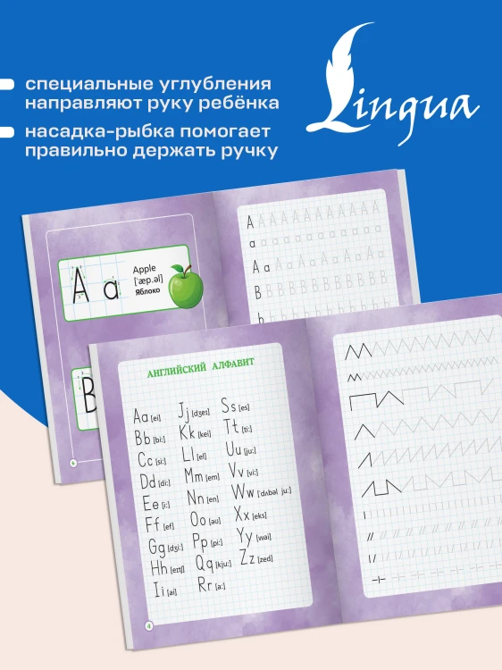 Английские прописи. Печатное начертание. Многоразовая тетрадь-тренажёр