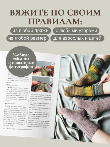 НОСКИ и ВАРЕЖКИ спицами от А до Я. Пошаговый самоучитель + конструктор моделей