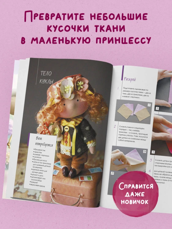 Куколка из ткани. Принцесса. Мастер-класс и выкройки в натуральную величину