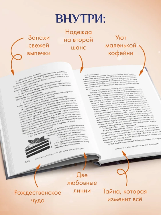 Комплект Книжная кондитерская во Франции. Настоящее счастье пахнет ванилью и корицей (книга + открытка)