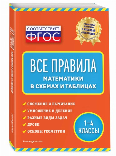 Все правила математики: в схемах и таблицах